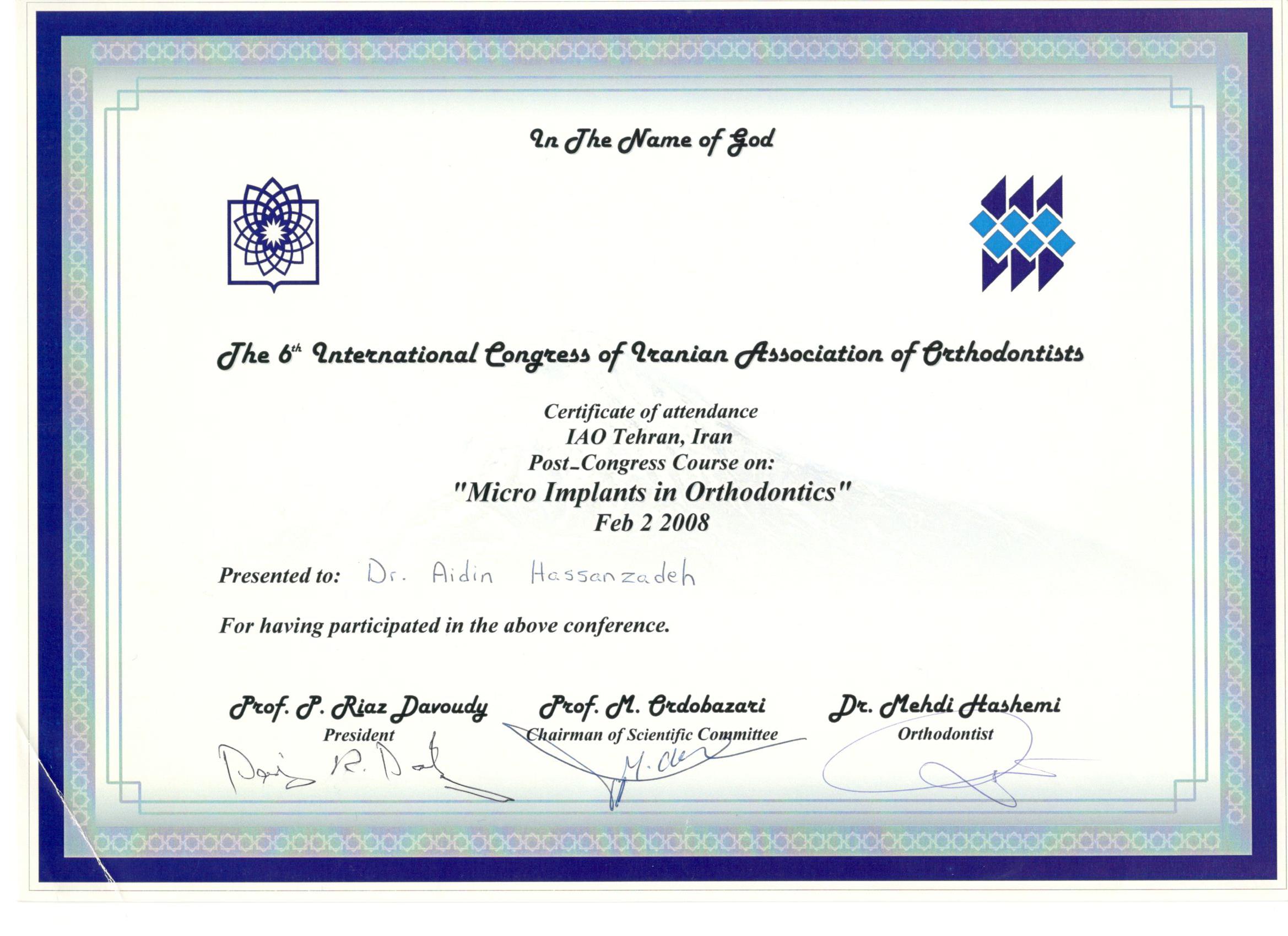 certificate